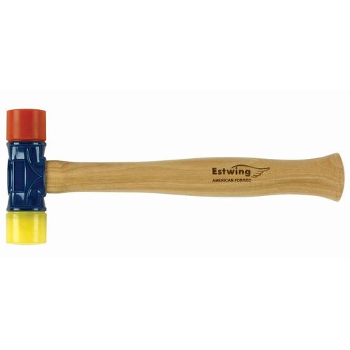 thumbnail image 2 of Estwing DFH-12 Rubber Mallet Hammer – 12 Oz Red & Yellow Wood Handle For Gentle Striking 2 of 12