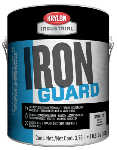 Krylon Iron Guard K11004991 Enamel Paint, Water Base, High-Gloss Sheen, Safety Orange, 1 gal