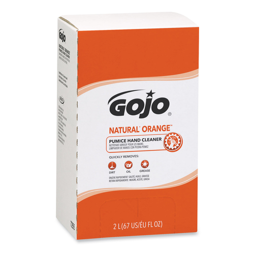 GOJO 7255-04 Hand Cleaner, Liquid, Gray/Opaque, Citrus, 2000 mL Dispenser Refill