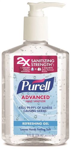 PURELL 9652-12-CMR Hand Sanitizer Clear, Fruity, Clear, 8 oz Bottle