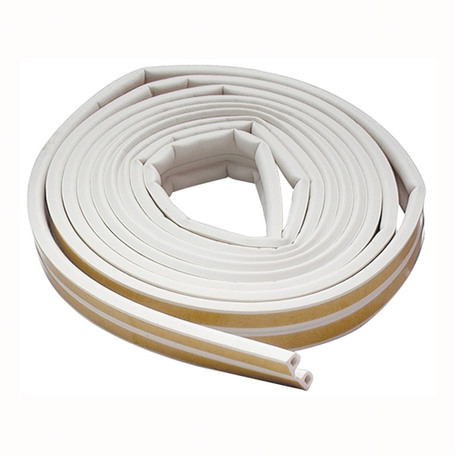 M-D 02576 Weatherstrip Tape, 3/8 in W, 17 ft L, EPDM Rubber, White