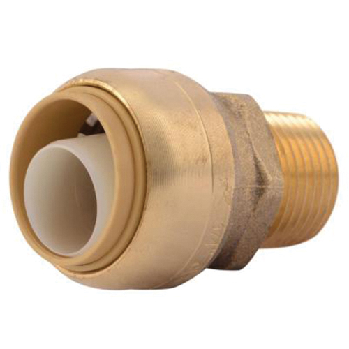 SharkBite U138LFA Bullnose Adapter, 3/4 x 1/2 in, Push-to-Connect x MIP, Brass, 200 psi Pressure