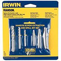 Irwin 53700 Spiral Extractor and HSS Drill Bit Pouched Set, 6-Piece