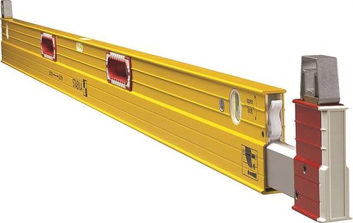 Stabila 35610 Plate Level, 72 in L, 3-Vial, Steel, Yellow