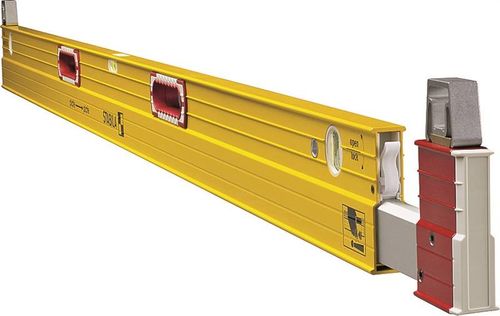 Stabila 35712 Plate Level, 84 in L, 3-Vial, Steel, Yellow