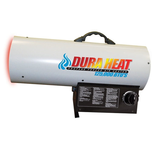 Dura Heat GFA125A Forced Air Heater, 100 lb Fuel Tank, Liquid Propane, 70000/85000/125000 Btu
