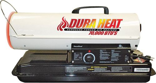 Dura Heat DFA80T/75T Kero Forced Air Heater with Thermostat, 5 gal Fuel Tank, Kerosene, 80000 Btu