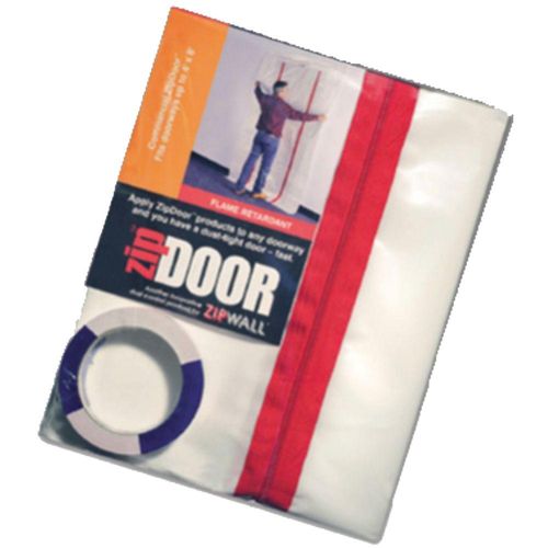 ZIPWALL ZipDoor ZDC Dust Barrier Door Kit, 4 ft L, 8 ft W, Plastic, Clear