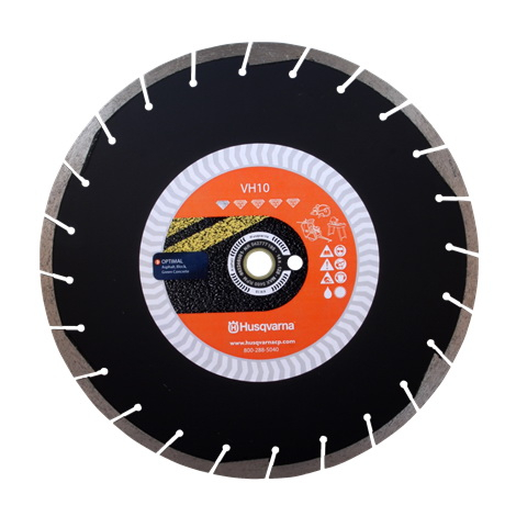 Husqvarna VH 542 77 71-95 Saw Blade, 14 in Dia, 1 in Arbor, Diamond Cutting Edge, Segmented Rim
