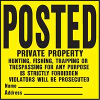 SIGN YP-1 POSTED PRIVATE PROPERT