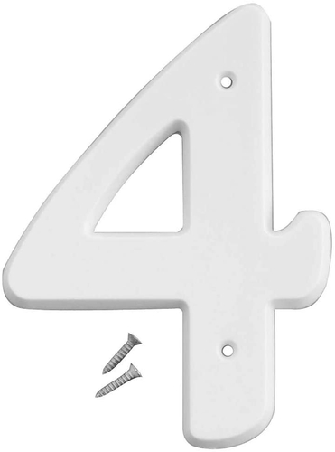 "4" 6" WHITE PLASTIC NUMBER