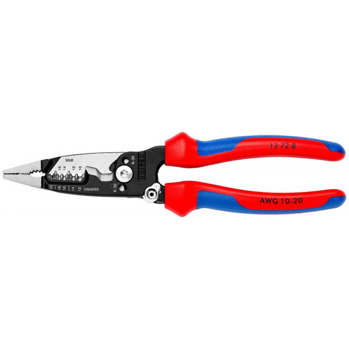 KNIPEX 13 72 8 SBA Wire Stripper, 20 to 10 AWG Wire, 18 to 10, 20 to 12 AWG Stripping