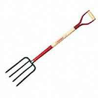 Razor-Back 72103 4-Tine Spading Fork, Forged, wth Wood Handle and Steel D-Grip