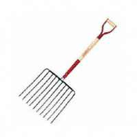 Razor-Back 76125 10-Tine Ensilage Seed Fork, Forged, with Wood Handle and Steel D-Grip