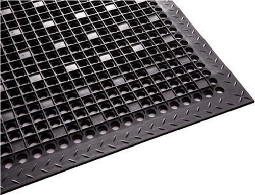 GUARDIAN Versa Lite 34030500 Anti-Microbial Flow Utility Mat, 3 ft L, 5 ft W, Rubber, Black