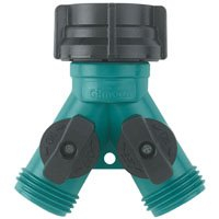 Gilmour 17 Twin Shut-Off Valves Hose Connector, Teal/Black