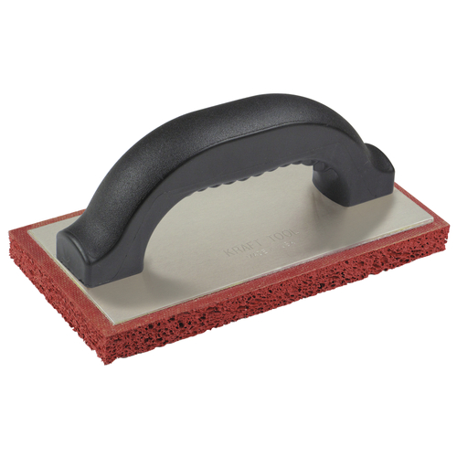 KRAFT TOOL PL372P Float, 10 in L Blade, 4 in W Blade, Fine Cell Rubber Blade, Plastic Handle