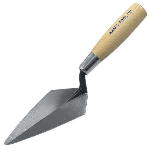 KRAFT TOOL GG423 Brick Trowel, 7 in L Blade, 3 in W Blade, Steel Blade, Hardwood Handle