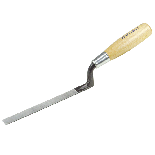 KRAFT TOOL BL764 Caulking Trowel, 1/2 in W, 11 in L, Steel, Comfortable Smooth Handle, Wood Handle