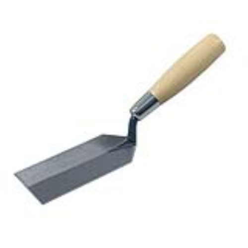 KRAFT TOOL HC151 Margin Trowel, 5 in L Blade, 2 in W Blade, Carbon Steel Blade, Wood Handle