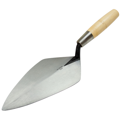 KRAFT TOOL RO112-11 1/2 Brick Trowel, Carbon Steel Blade, Contoured Handle, Hardwood Handle