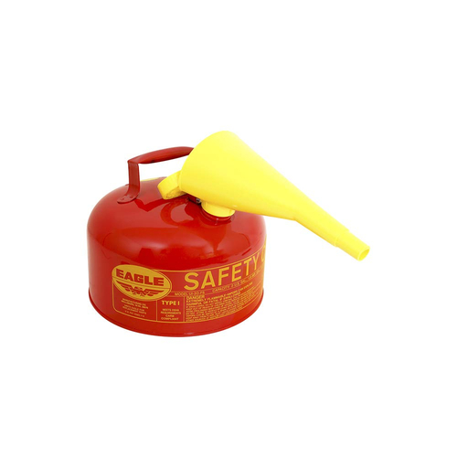 EAGLE UI-20-FS Gas Can with Funnel, 2 gal Capacity, Steel, Red