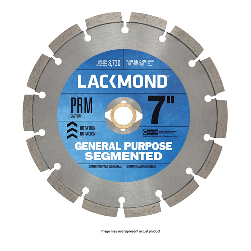 LACKMOND PRM SG8PRM Saw Blade, 8 in Dia, 7/8 in, 5/8 in Arbor, Diamond Cutting Edge
