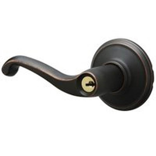 Schlage F Series F51A V FLA 716 Entry Door Lockset, Mechanical Lock, Aged Bronze, Lever Handle