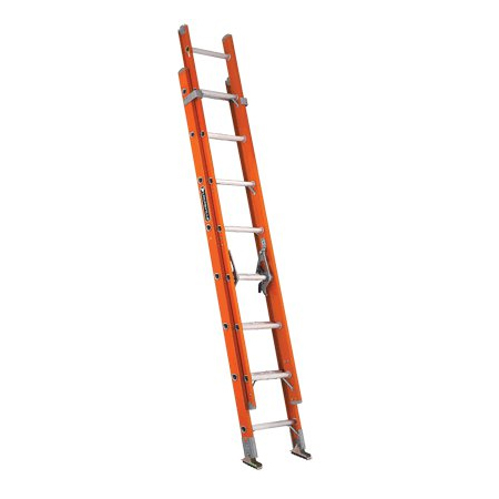 Louisville FE3200 Series FE3228 Extension Ladder, 300 lb, 28-Step, 1-1/2 in D Step, Fiberglass