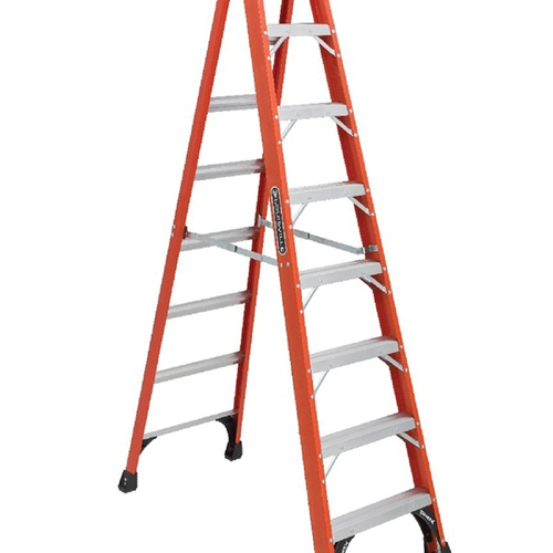 Louisville FS1400HD Series FS1408HD Step Ladder, 8 ft H, Type IAA Duty Rating, Fiberglass, 375 lb