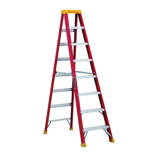 Louisville L-3016-00 Series L-3016-08 Step Ladder, 8 ft H, Type IA Duty Rating, Fiberglass, 300 lb