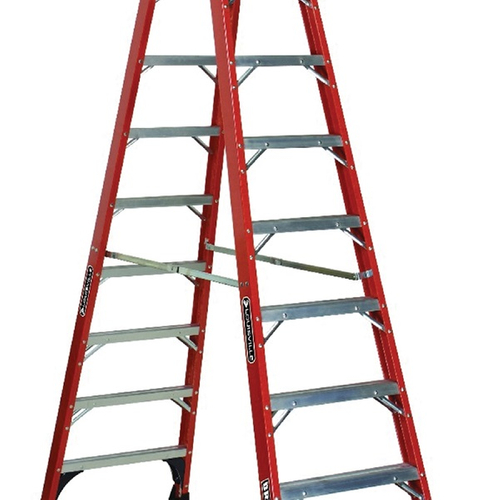Louisville FM1400HD Series FM1410HD Step Ladder, 10 ft H, Type IAA Duty Rating, Fiberglass, 375 lb