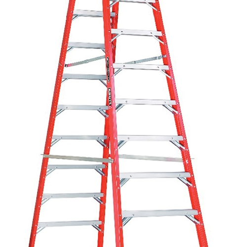 Louisville FM1400HD Series FM1414HD Step Ladder, 14 ft H, Type IAA Duty Rating, Fiberglass, 375 lb