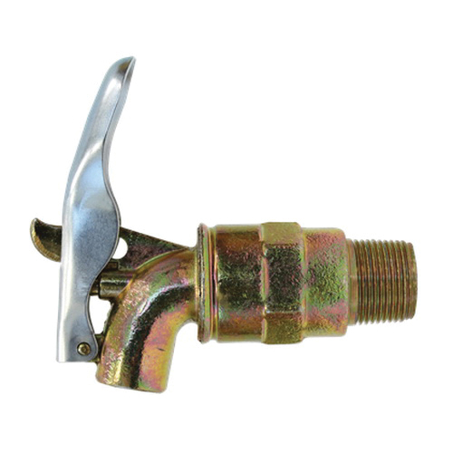 LUMAX LX-1727 Self-Closing Drum Faucet, 3/4 in Connection, NPT, 50 psi Pressure, Lever Actuator