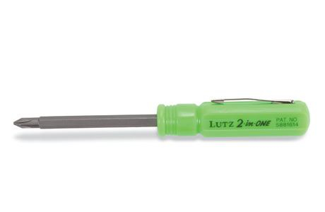 LUTZ TOOL 22241 2-in-1 Pocket Screwdriver, #1, 3/16 in Drive, Phillips, Slotted Drive, 5 in OAL