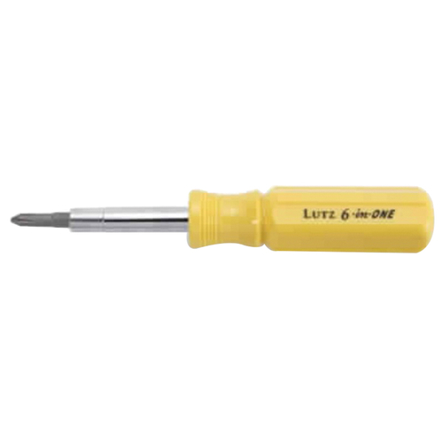LUTZ TOOL 26041 Screwdriver, #1, #2, 1/4, 3/16, 5/16 in Drive, Phillips, Slotted Drive