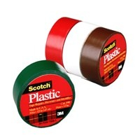 Scotch 190BK Colored Tape, 125 in L, 3/4 in W, Plastic Backing, Black