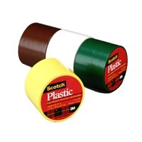 Scotch 191R Colored Tape, 125 in L, 1-1/2 in W, Plastic Backing, Red