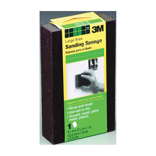 3M DSMC-F Sanding Sponge, 2-7/8 in L, 4-7/8 in W, Coarse, Medium, Aluminum Oxide Abrasive