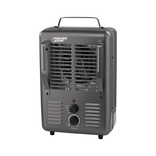 PowerZone BNS-15U3 Deluxe Portable Utility Heater, 12.5 A, 120 V, 1300/1500 W, 2-Heating Stage, Gray