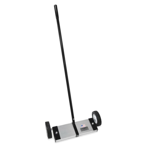 Magnet Source MFSM12 Push Magnetic Floor Sweeper, 12 in W Cleaning Path, Black/Silver