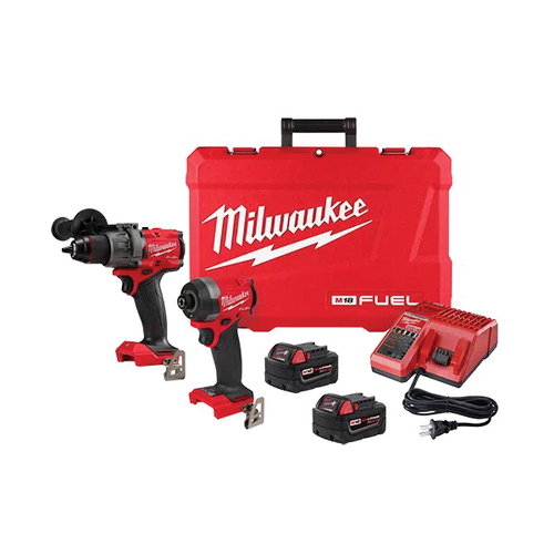Milwaukee M18 FUEL 3697-22 Combo Kit, Battery Included, 2-Tool, 5 Ah, Redlithium