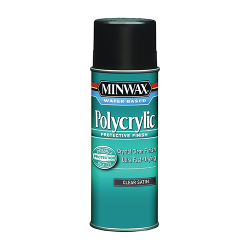 Minwax Polycrylic 33333000 Protective Finish Paint, Liquid, Crystal Clear, 11.5 oz, Aerosol Can