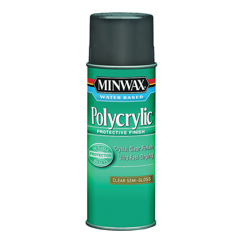 Minwax Polycrylic 34444000 Protective Finish Paint, Semi-Gloss, Crystal Clear, 11.5 oz, Aerosol Can
