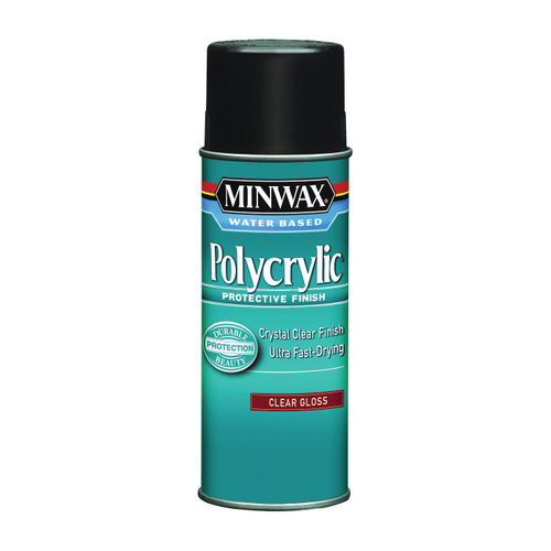 Minwax Polycrylic 35555000 Protective Finish Paint, Gloss, Crystal Clear, 11.5 oz, Aerosol Can