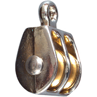 National 3204BC 3/4" Fixed Double Pulley in Nickel