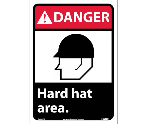SIGN adh 14x10 D HARD HAT AREA