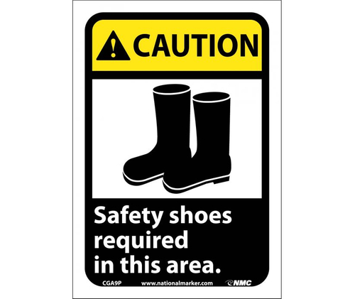 SIGN adh 7x10 C SAFETY SHOES REQ