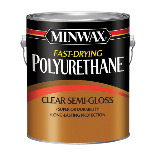 Minwax 71029000 Polyurethane, Semi-Gloss, Liquid, Clear, 1 gal, Can