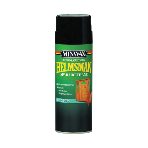 Minwax Helmsman 33255000 Spar Urethane Paint, Clear Satin, Clear, Liquid, 11.5 oz, Aerosol Can